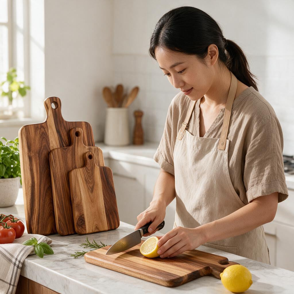 Wood Cutting Board Set — kitchen setting