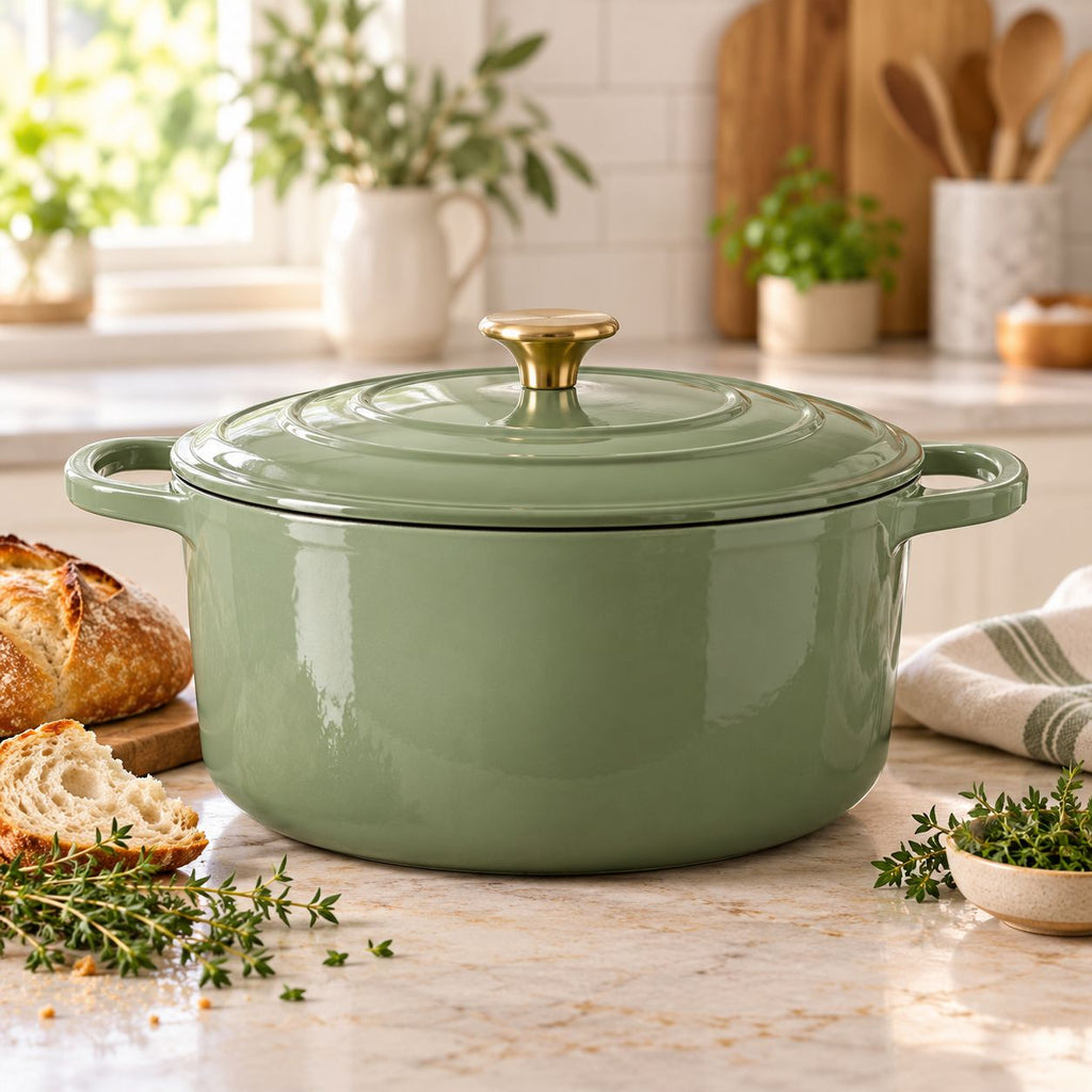 Sage Green Dutch Oven with Lid — main view