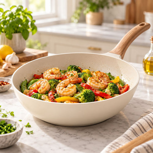 Cream Deep Sauté Pan — main view