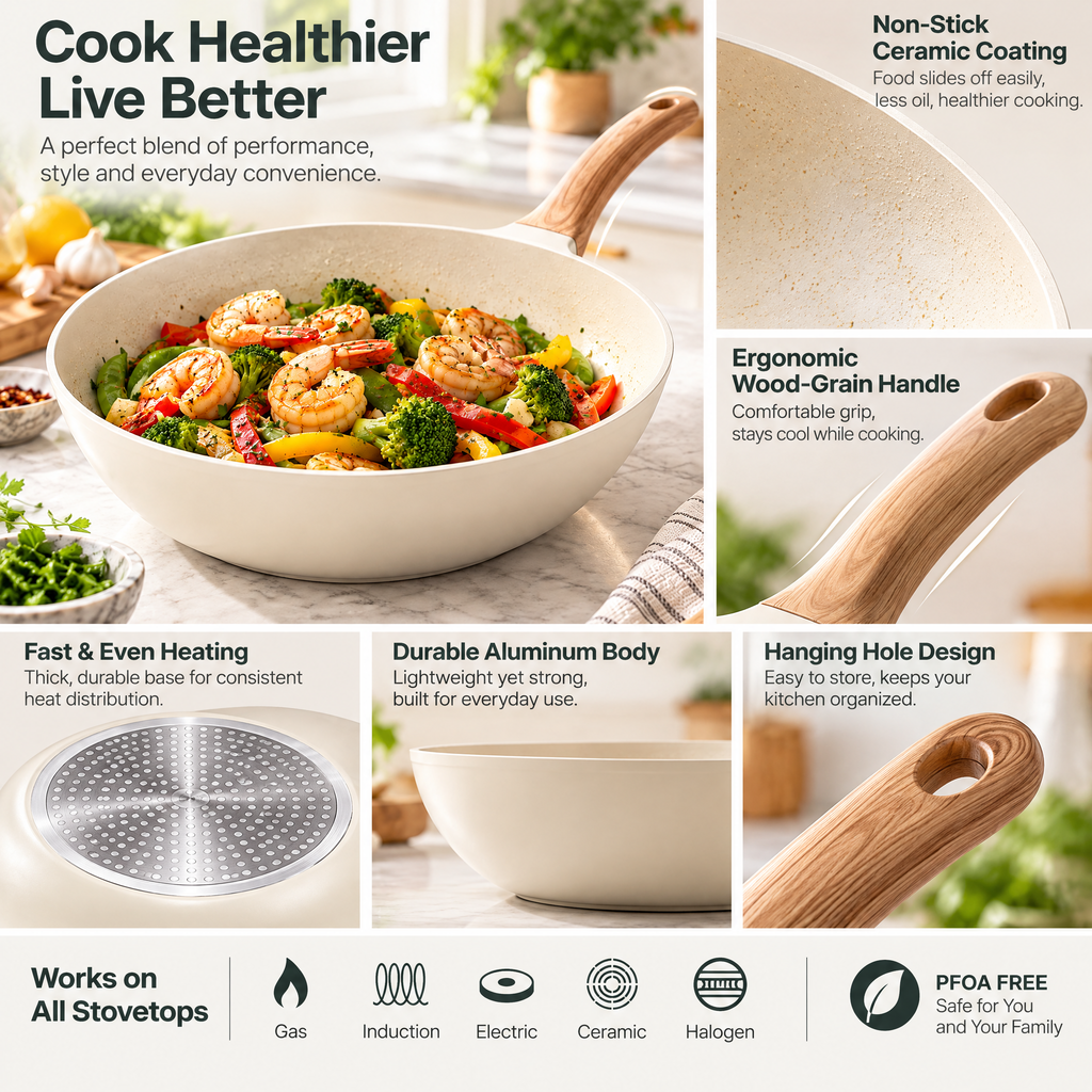 Cream Deep Sauté Pan — product detail