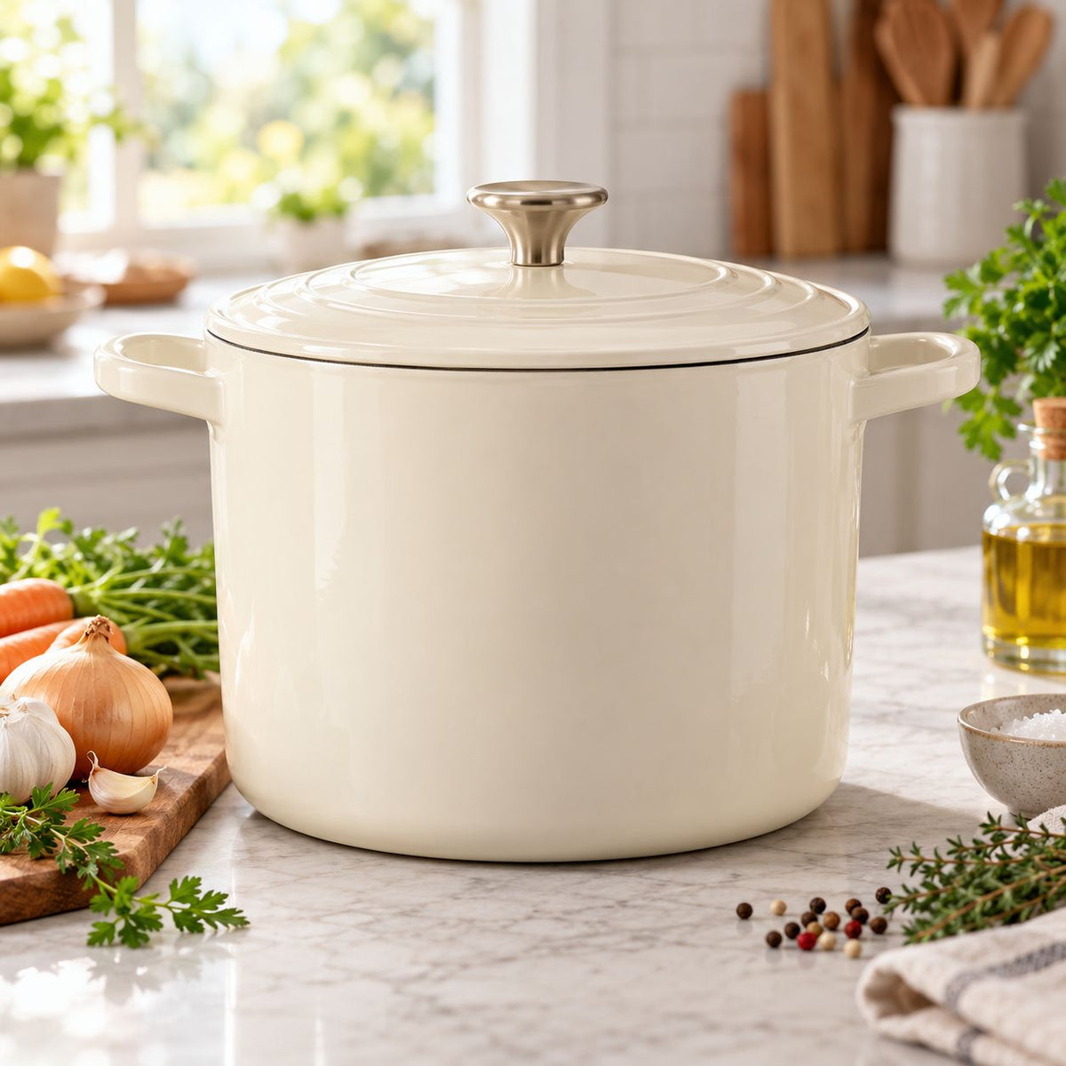 Classic Cream Lidded Stockpot — main view