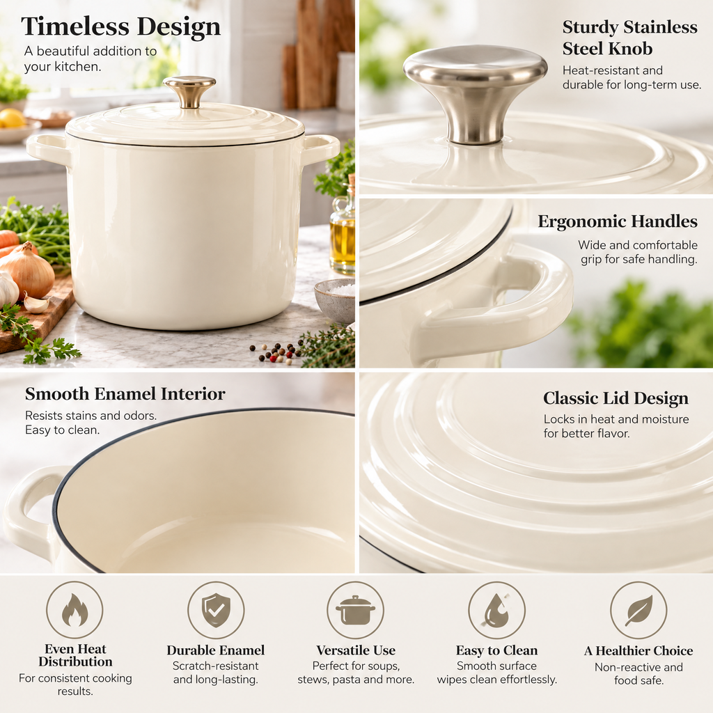 Classic Cream Lidded Stockpot — product detail