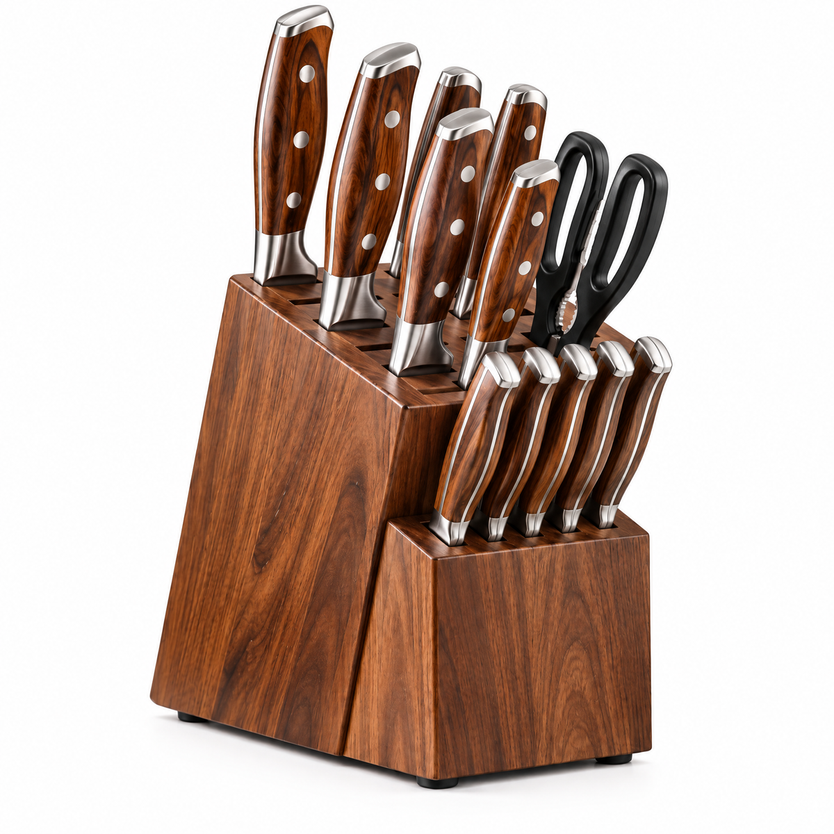 Wood-Look Knife Block & Shears Set — product detail