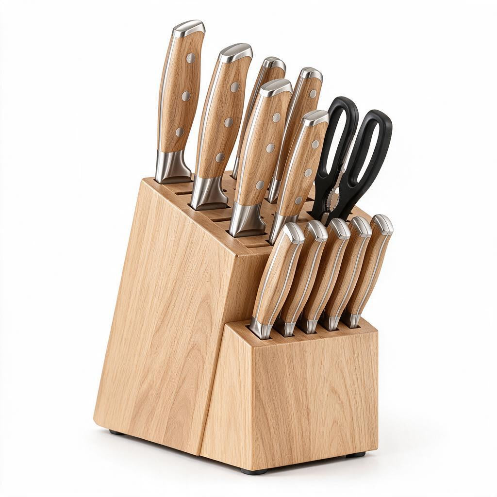 Wood-Look Knife Block & Shears Set — product detail