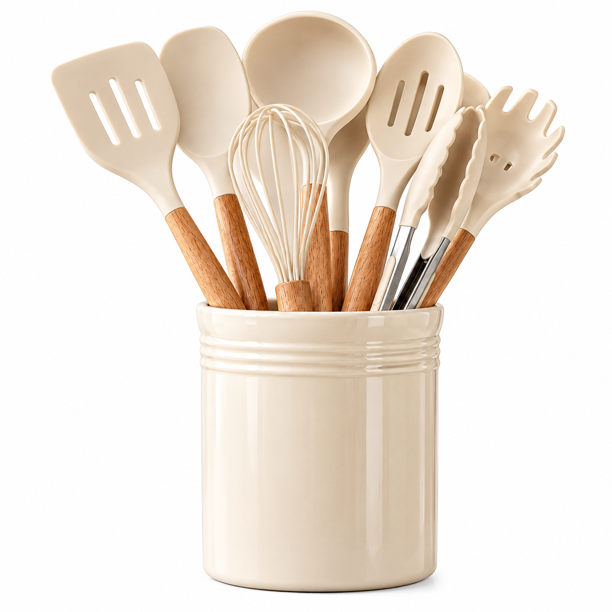 Cream Utensil Set with Crock — product detail