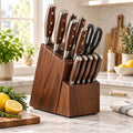 Wood-Look Knife Block & Shears Set — main view